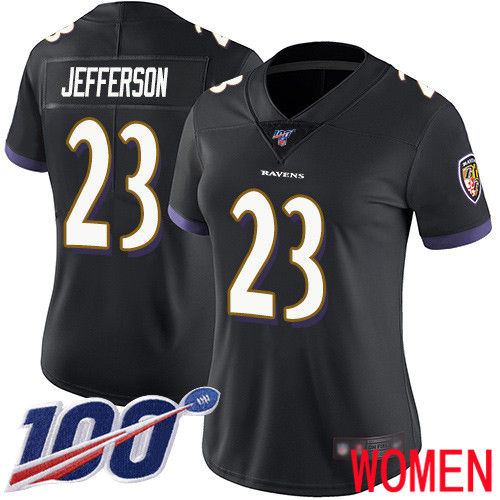 Baltimore Ravens Limited Black Women Tony Jefferson Alternate Jersey NFL Football #23 100th Season Vapor Untouchable->women nfl jersey->Women Jersey